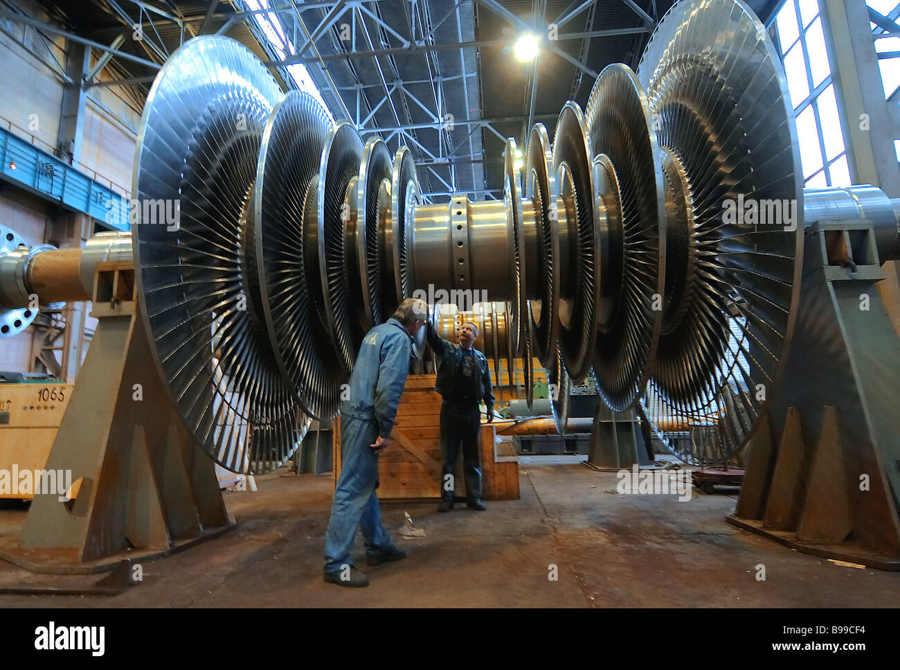 A turbine rotor assembly and balancing area Stock Photo Alamy