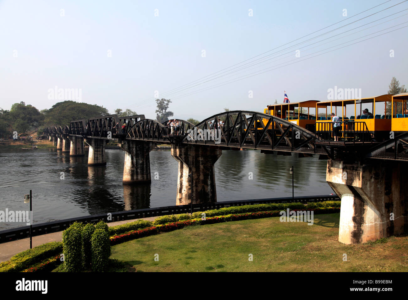 Bridge Over the River Kwai at Kanchanaburi, Thailand Stock Photo