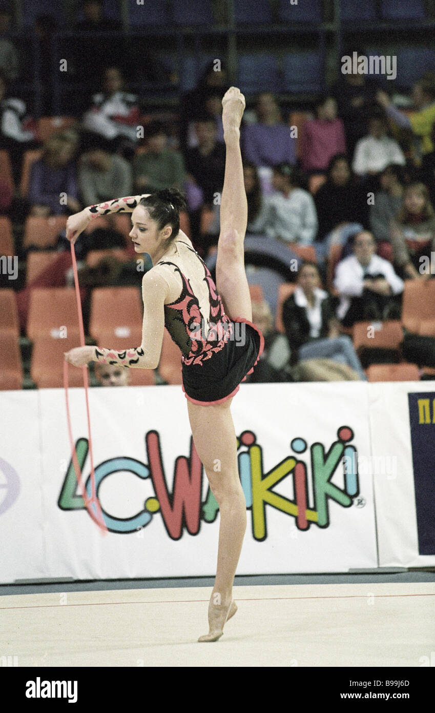 Ukrainian gymnast Anna Bessonova at the international rhythmic ...