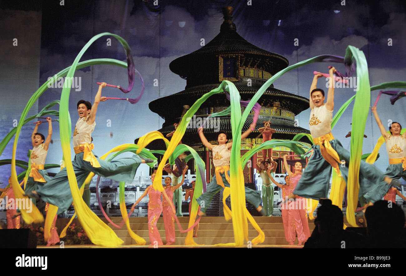 Dunfan dance company performing with ribbons The Days of China in ...