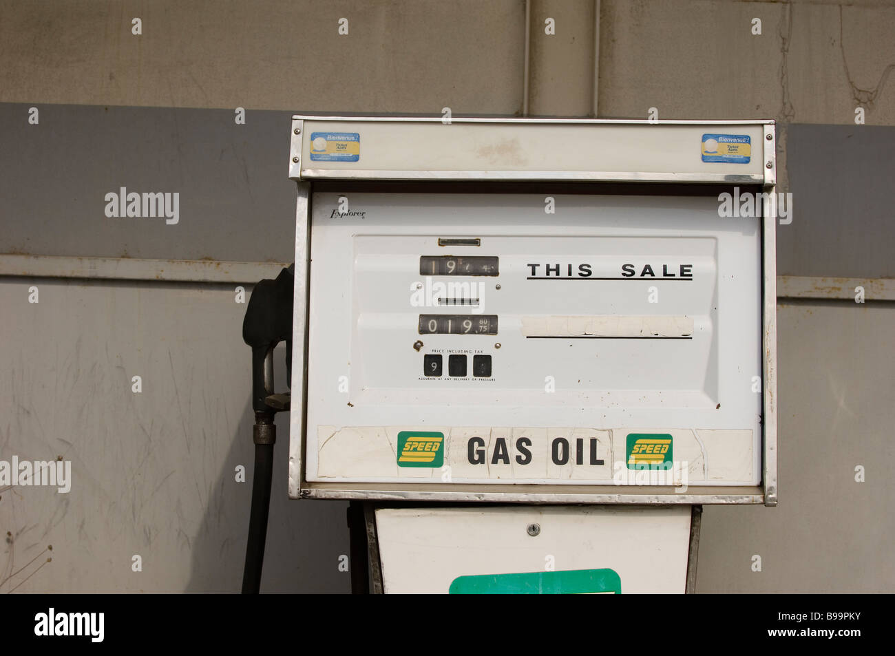 Old fashioned gas pump Lebanon Middle East Stock Photo Alamy