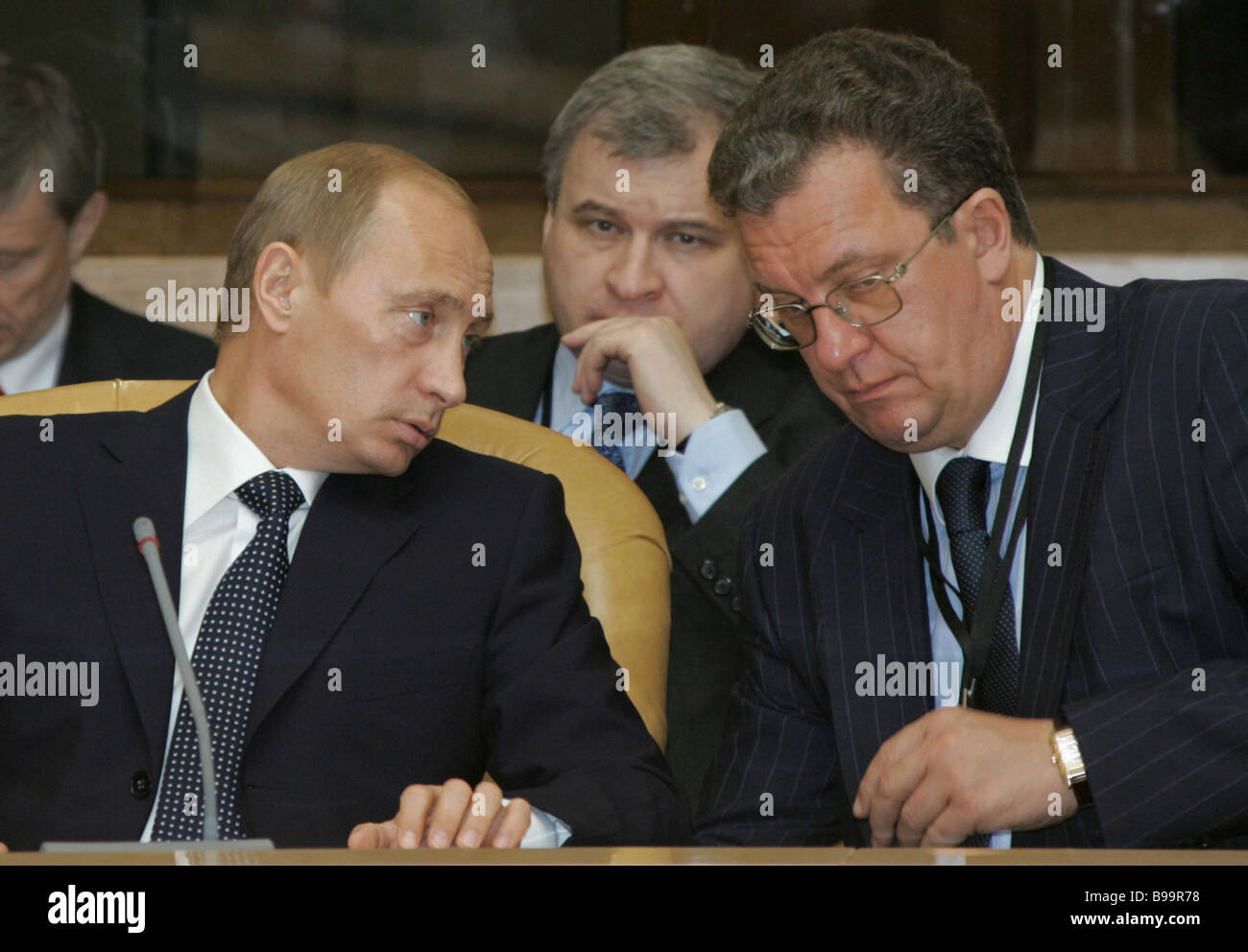 President Vladimir Putin and his aide Sergei Prikhodko left to right at