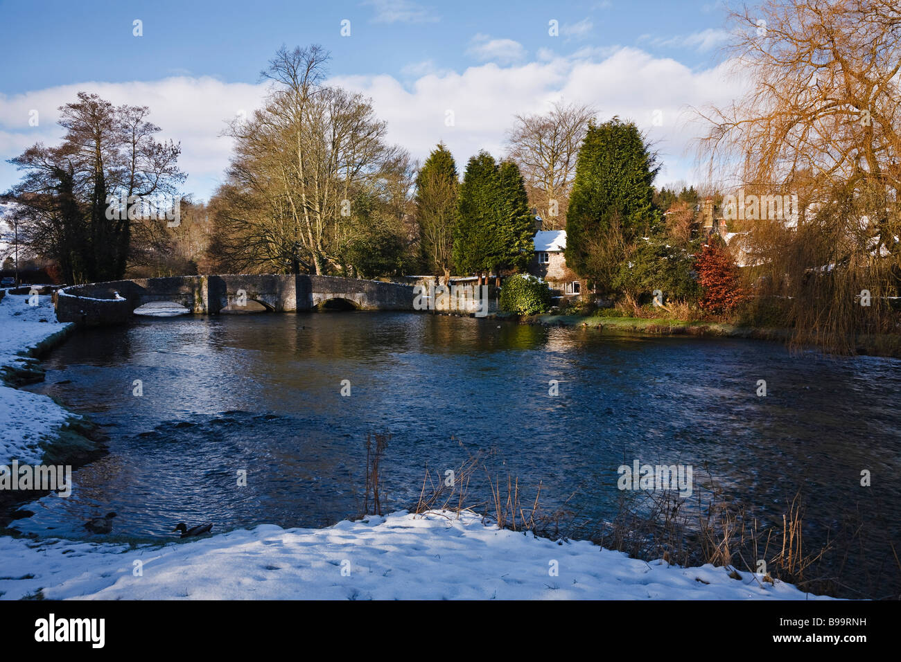 The Sheepwash Bridge over the River Wye at Ashford in the Water, Peak