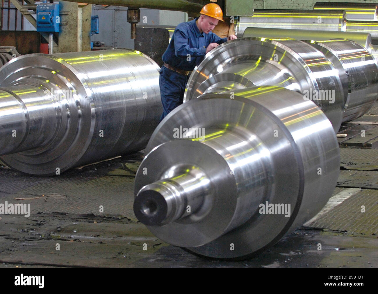 Machining rolling mill rollers at Urals Heavy Engineering Works Stock