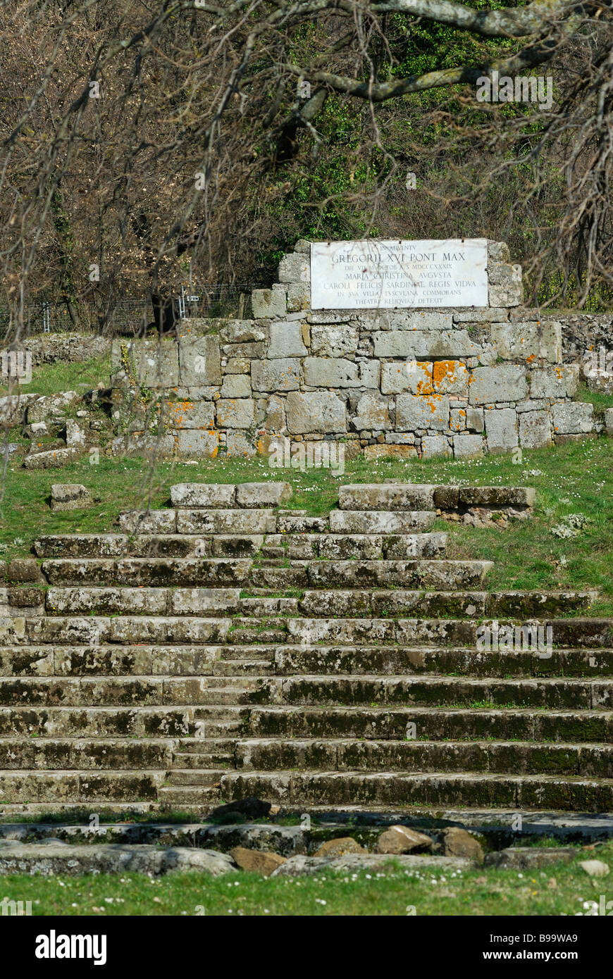 Tuscolo Lazio Italy Remains of 2nd C Roman Amphitheatre Stock Photo