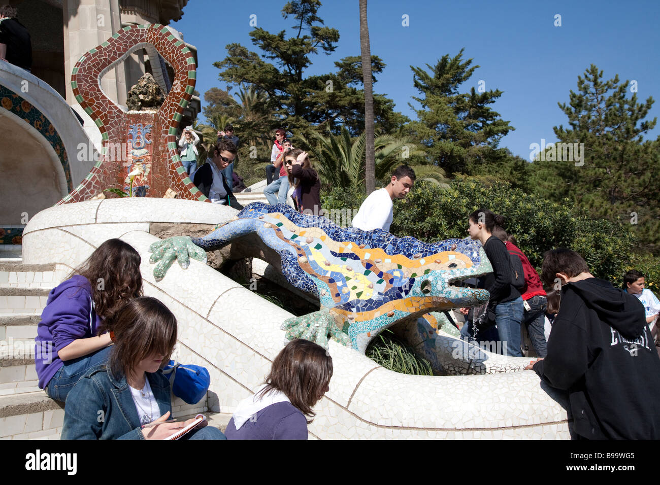 Parc Güell, Antoni Gaudi, Barcelona Spain Stock Photo - Alamy