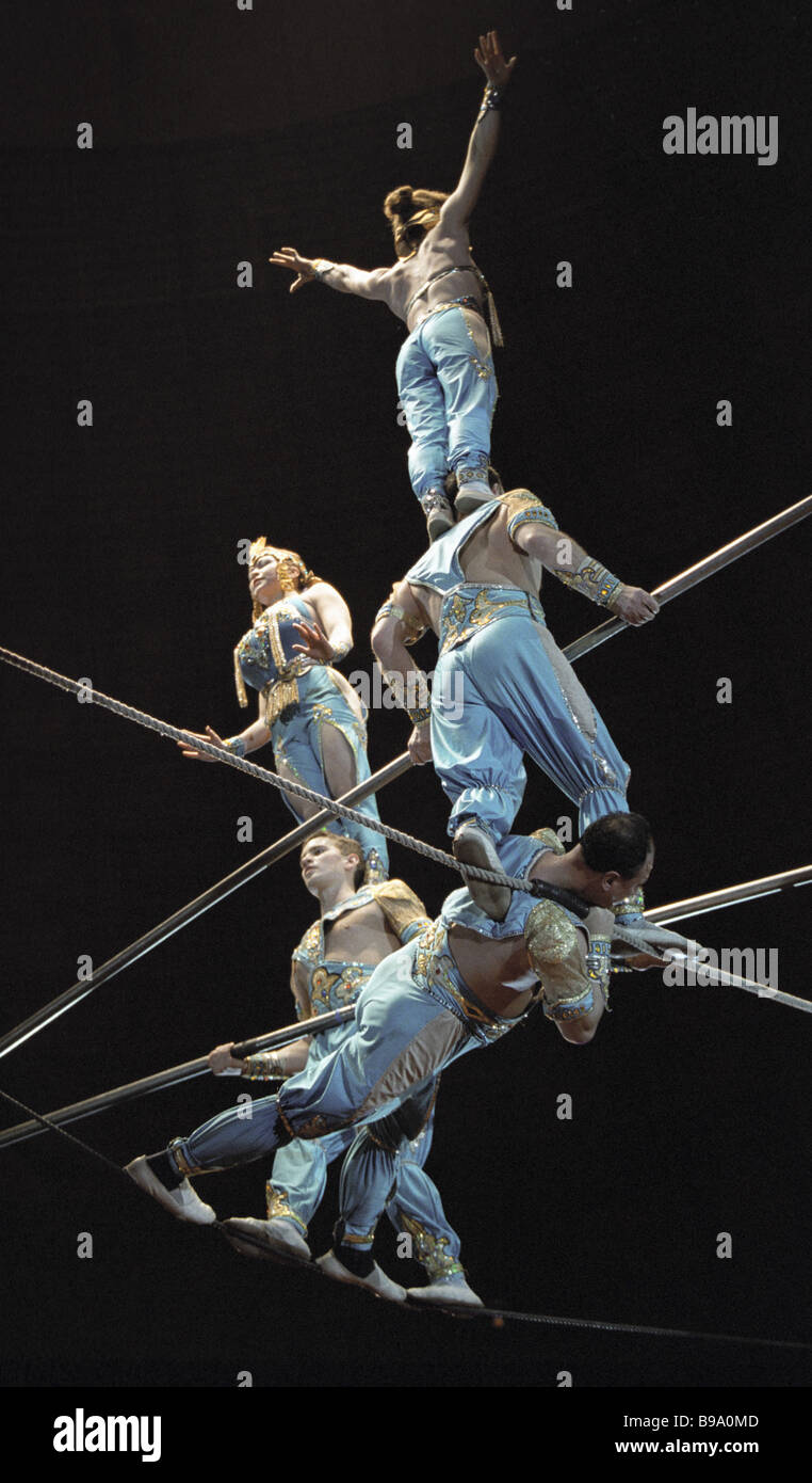 Rope dancers led by Igor Chizhov performing at the Big Moscow Circus on