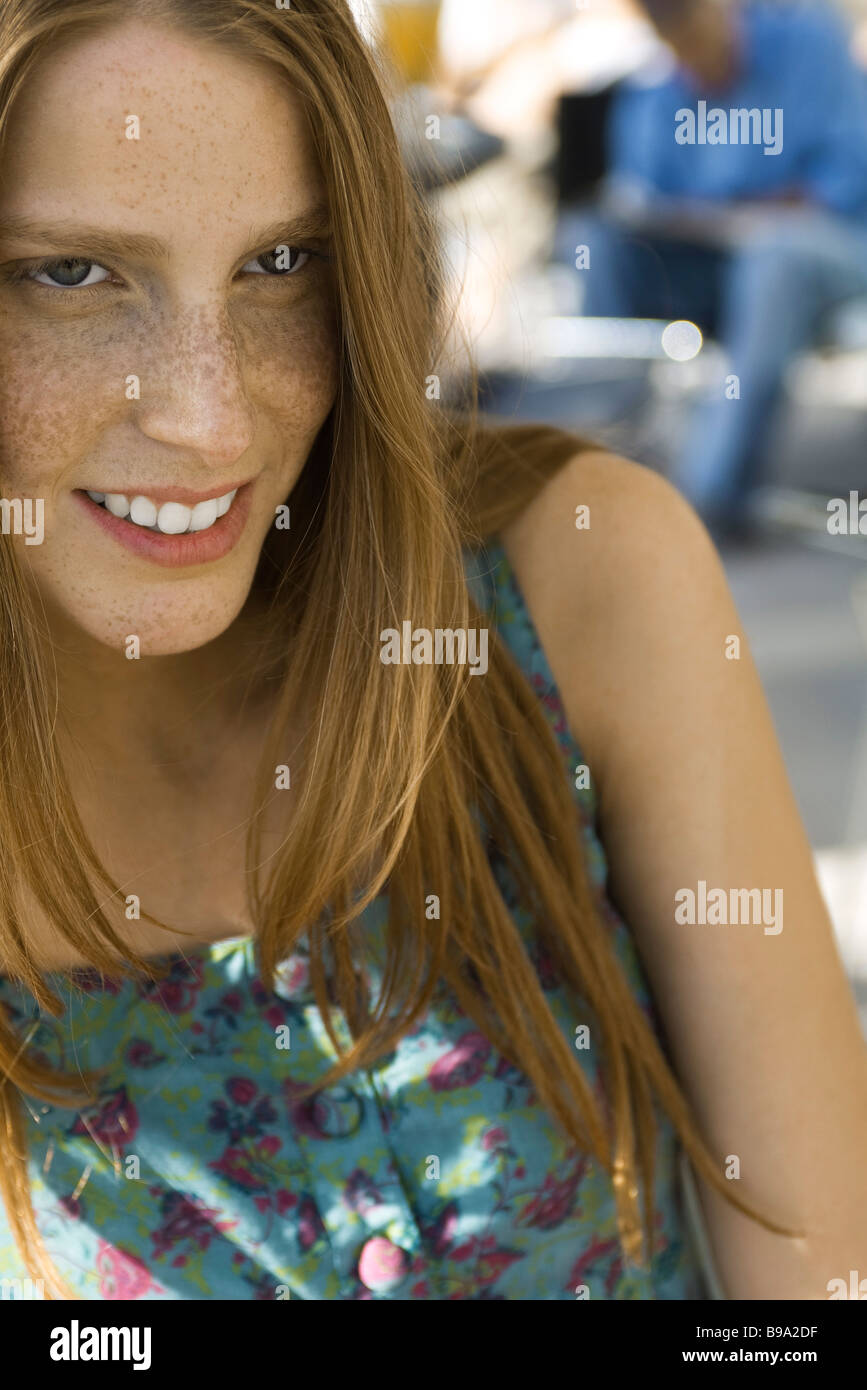 Woman wearing red tank top hi-res stock photography and images - Alamy