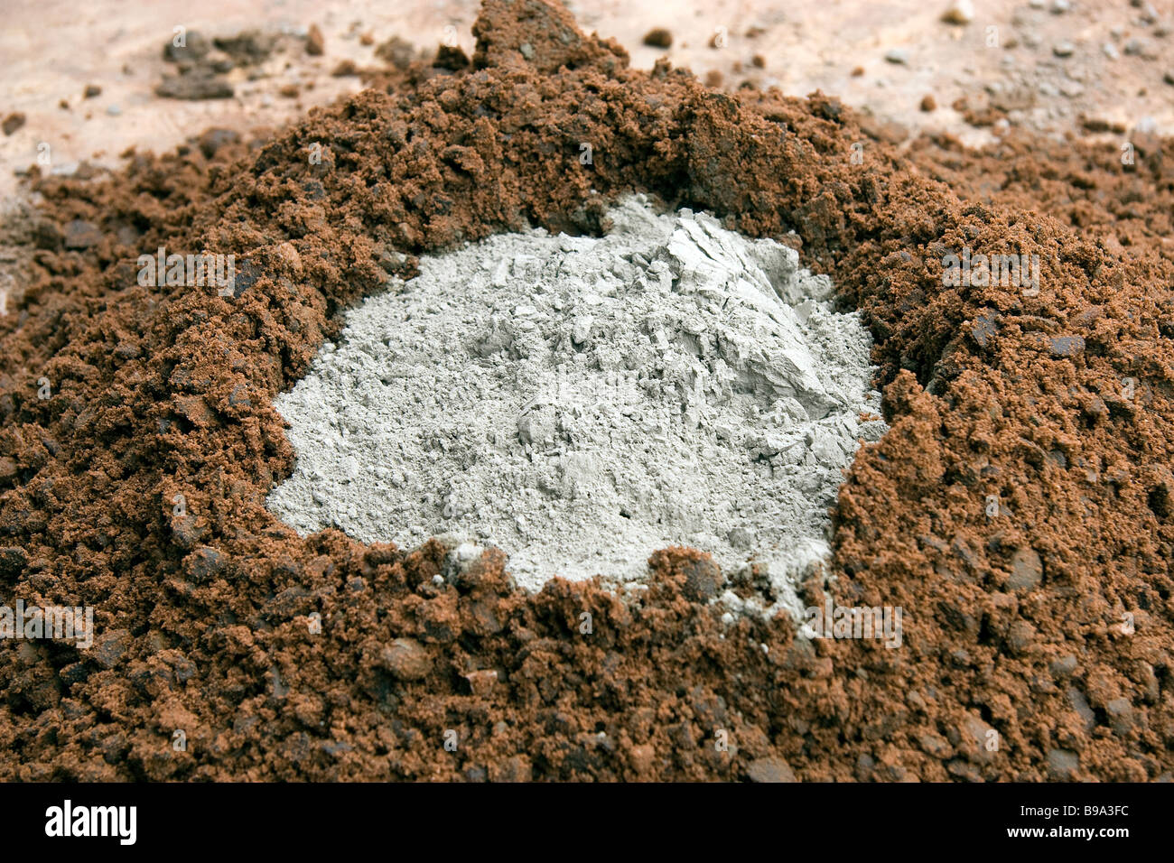 The correct measure of portland cement sits within a circle of ballast