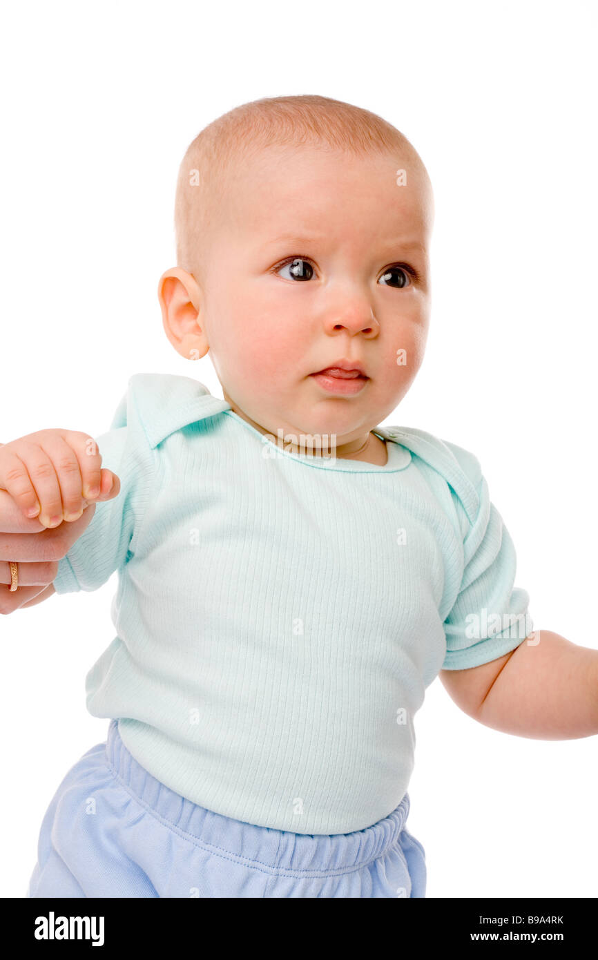 the portrait of little boy on white background Stock Photo - Alamy