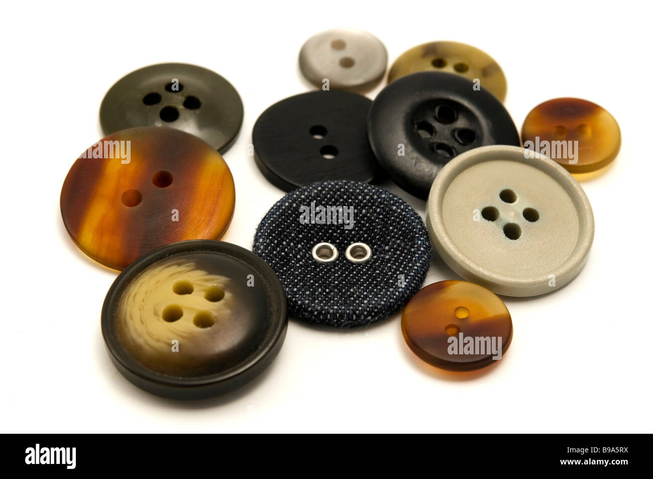Buttons on a white background Stock Photo - Alamy