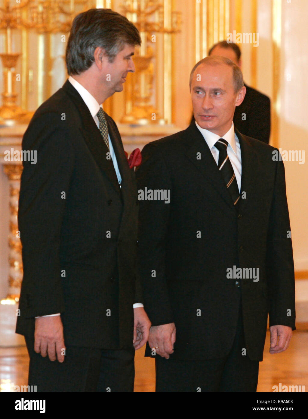 Russian President Vladimir Putin and French Ambassador to Russia ...