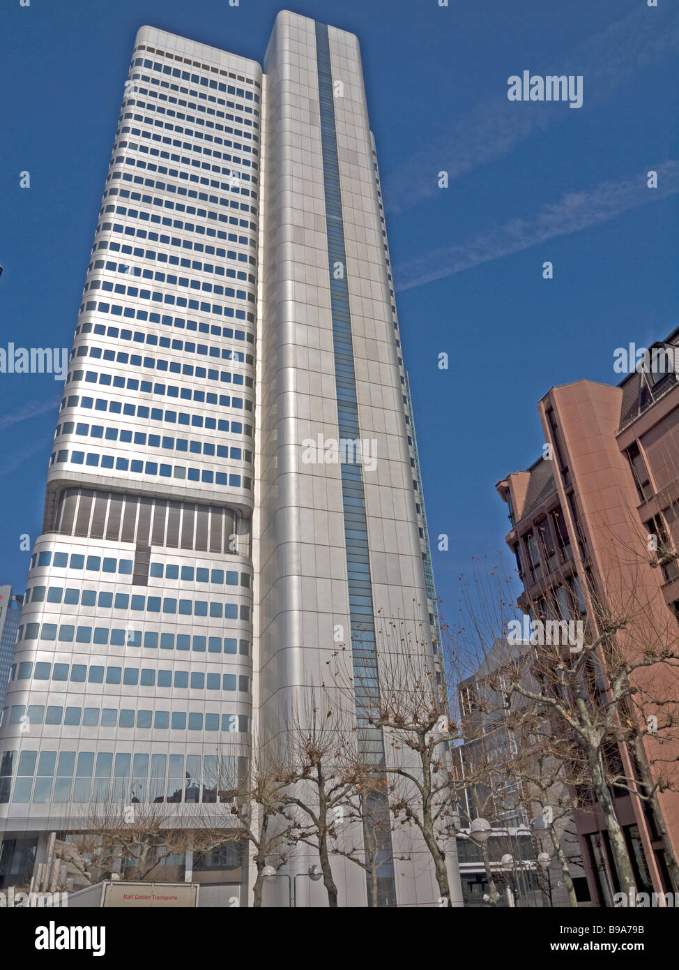 Skyscraper Of The Dresdner Bank In The Blue Sky Frankfurt Am Main Stock Photo Alamy