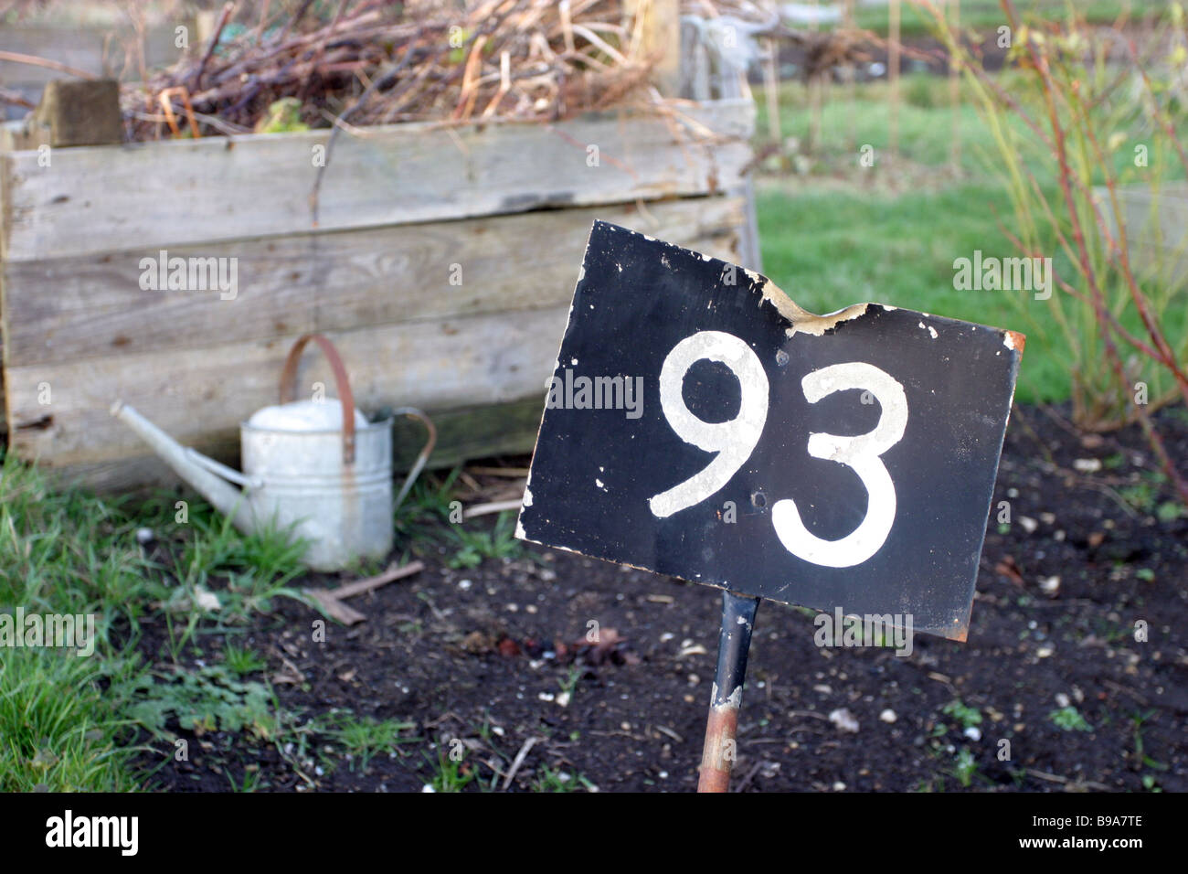 Allotment plot number stock photo alamy