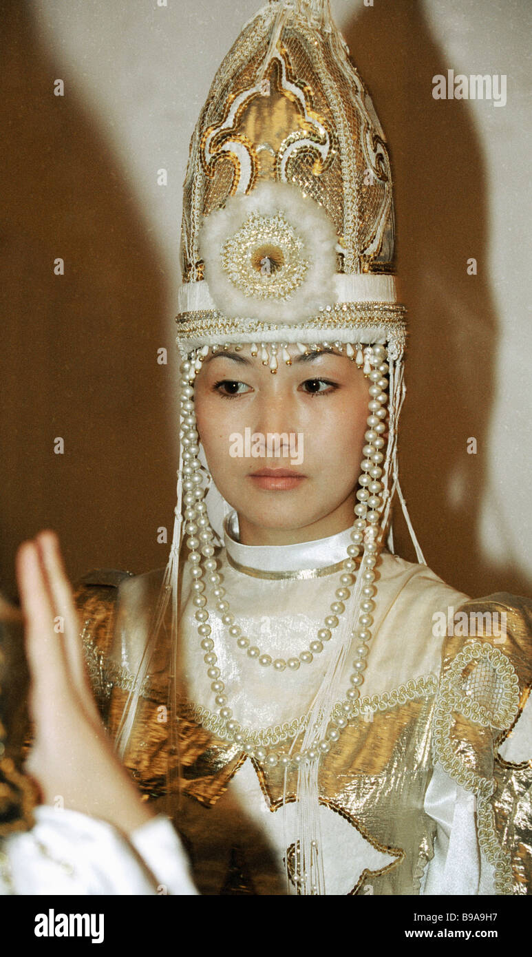 A Yakut woman in national dress Stock Photo