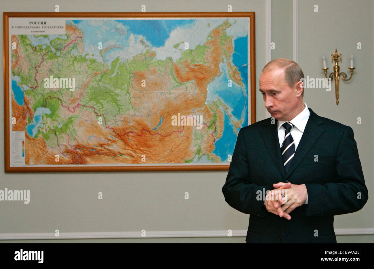 President Vladimir Putin in his residence Novo Ogaryovo near Moscow ...