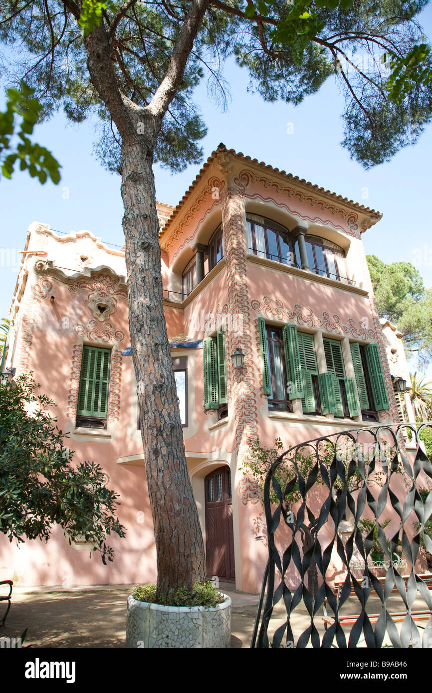 Casa Museu Gaudi, Parc Güell, Antoni Gaudi, Barcelona Spain Stock Photo