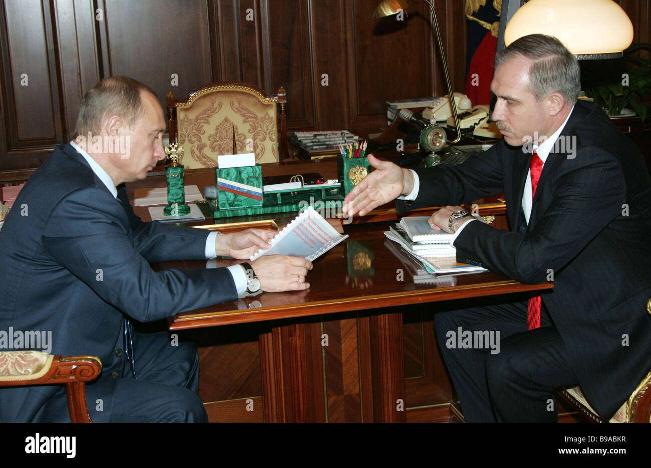 Putin Routine Russia s President Vladimir Putin left meets in routine conference with ...