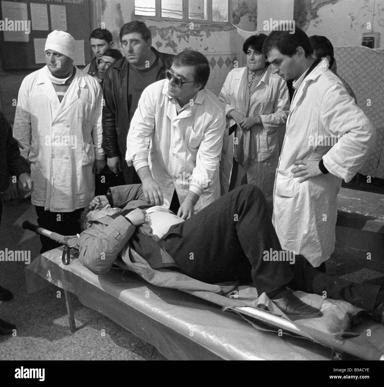 A stretcher case in a city hospital Stock Photo Alamy