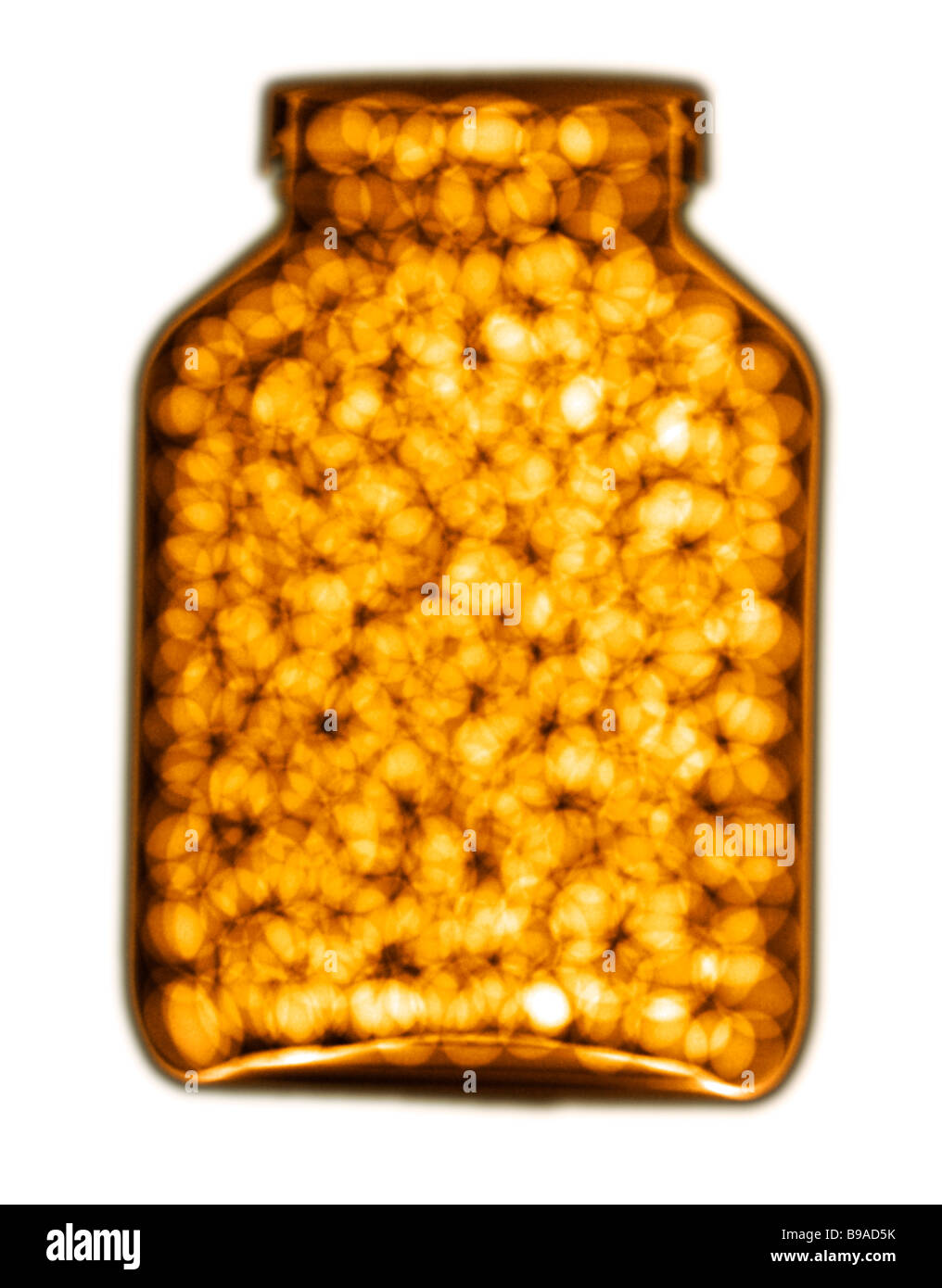 x ray of a bottle of pills Stock Photo