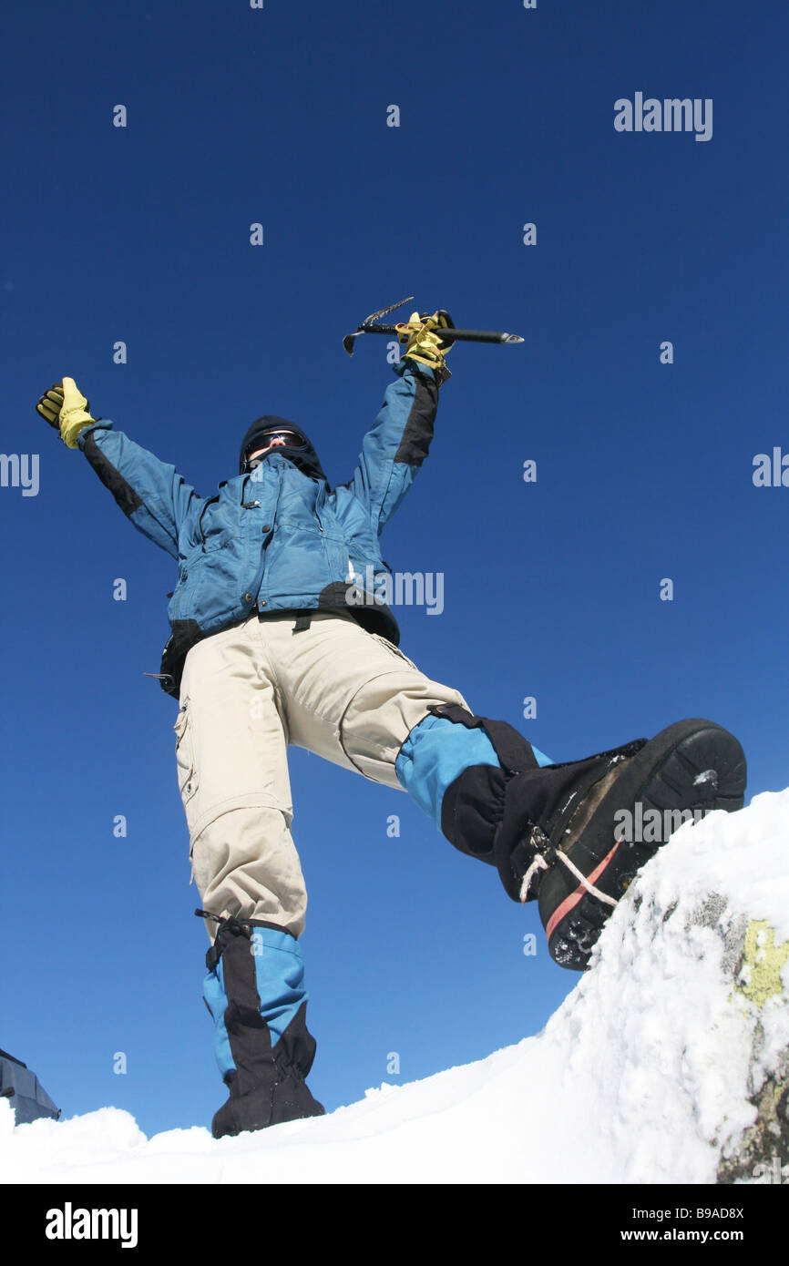 Climber on top Stock Photo