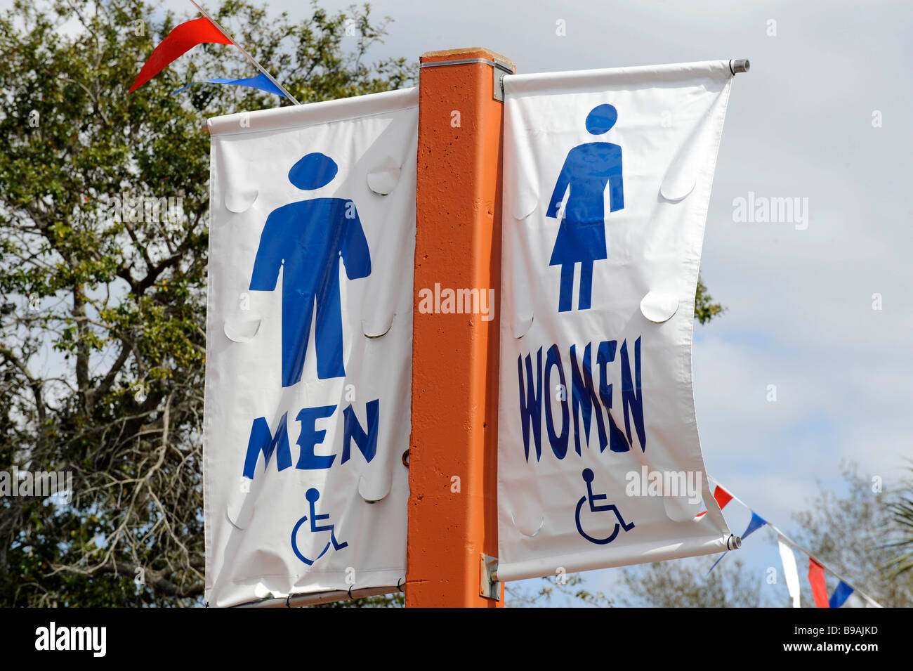Men and Women Restroom Sign at Florida State Fairgrounds Tampa Stock Photo