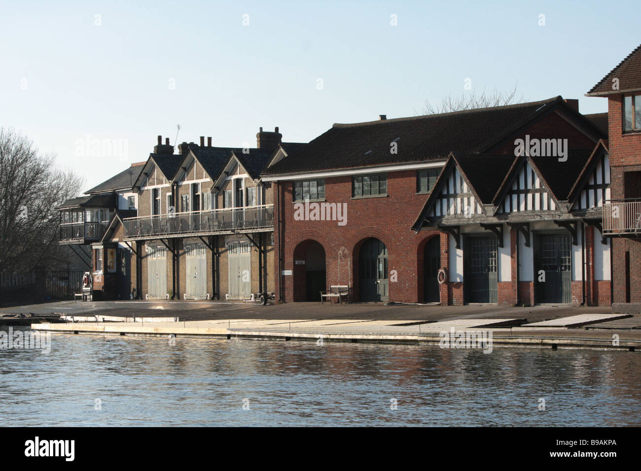 Boat houses on Thames Eton Stock Photo Alamy