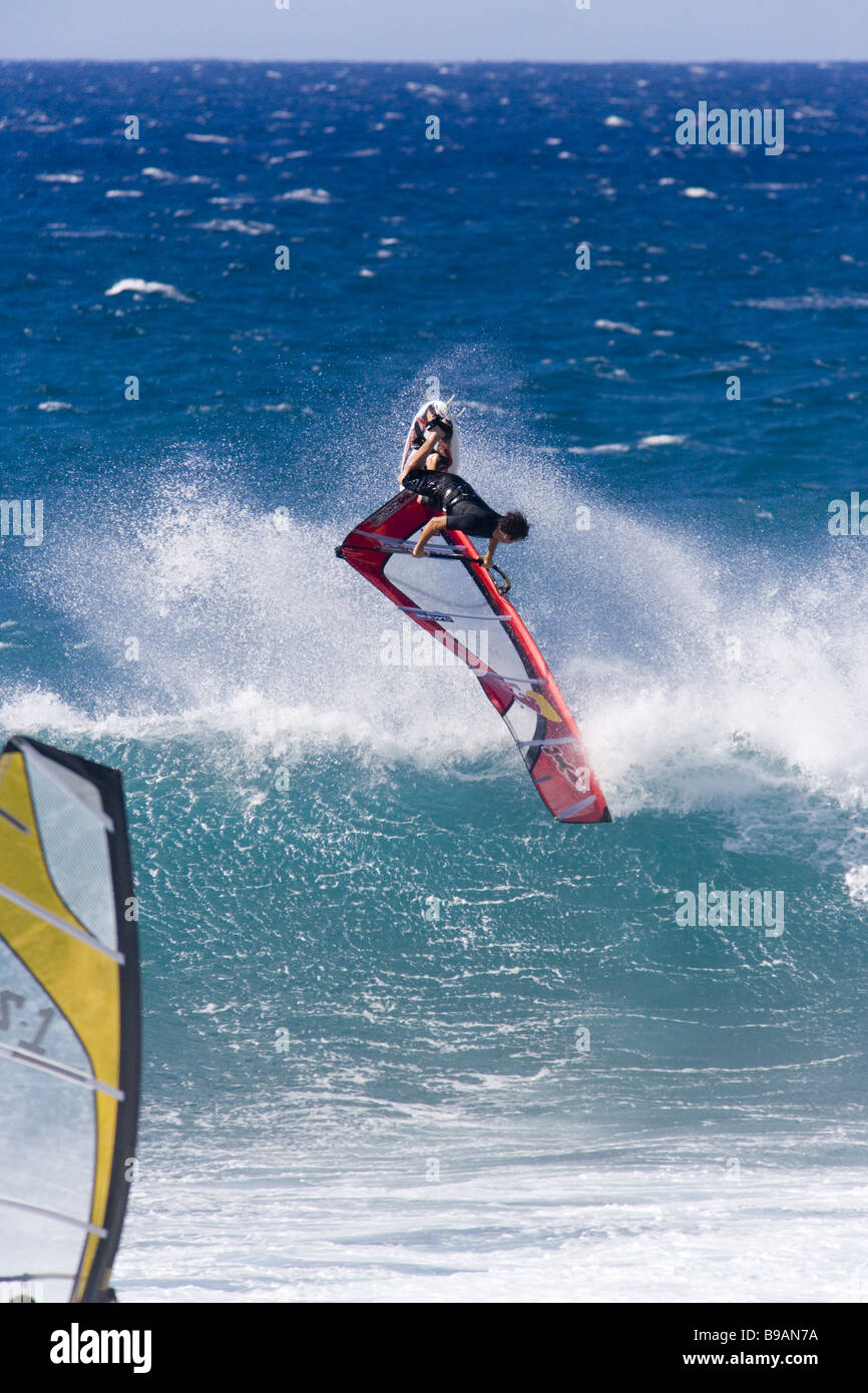 Windsurfing at Hookipa Beach, Paia, Maui Hawaii Stock Photo Alamy