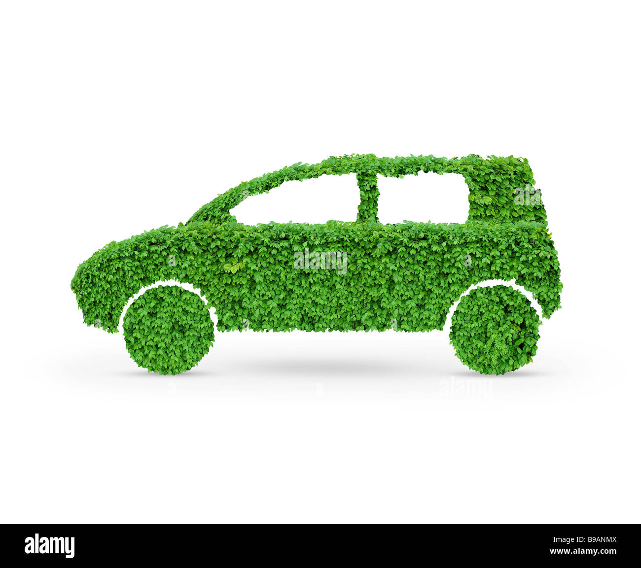 License available at MaximImages.com - Green car conceptual electric eco vehicle symbol Stock Photo