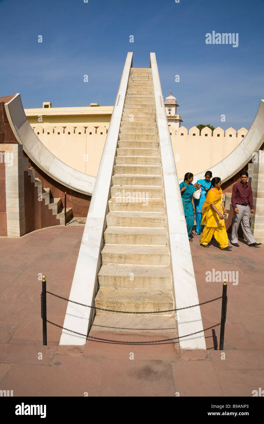 Laghu Samrat Yantra exhibit in Jantar Mantar Observatory, Jaipur, Rajasthan, India Stock Photo