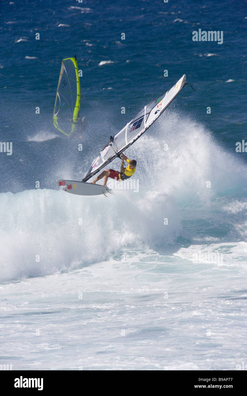 Windsurfing at Hookipa Beach, Paia, Maui Hawaii Stock Photo Alamy