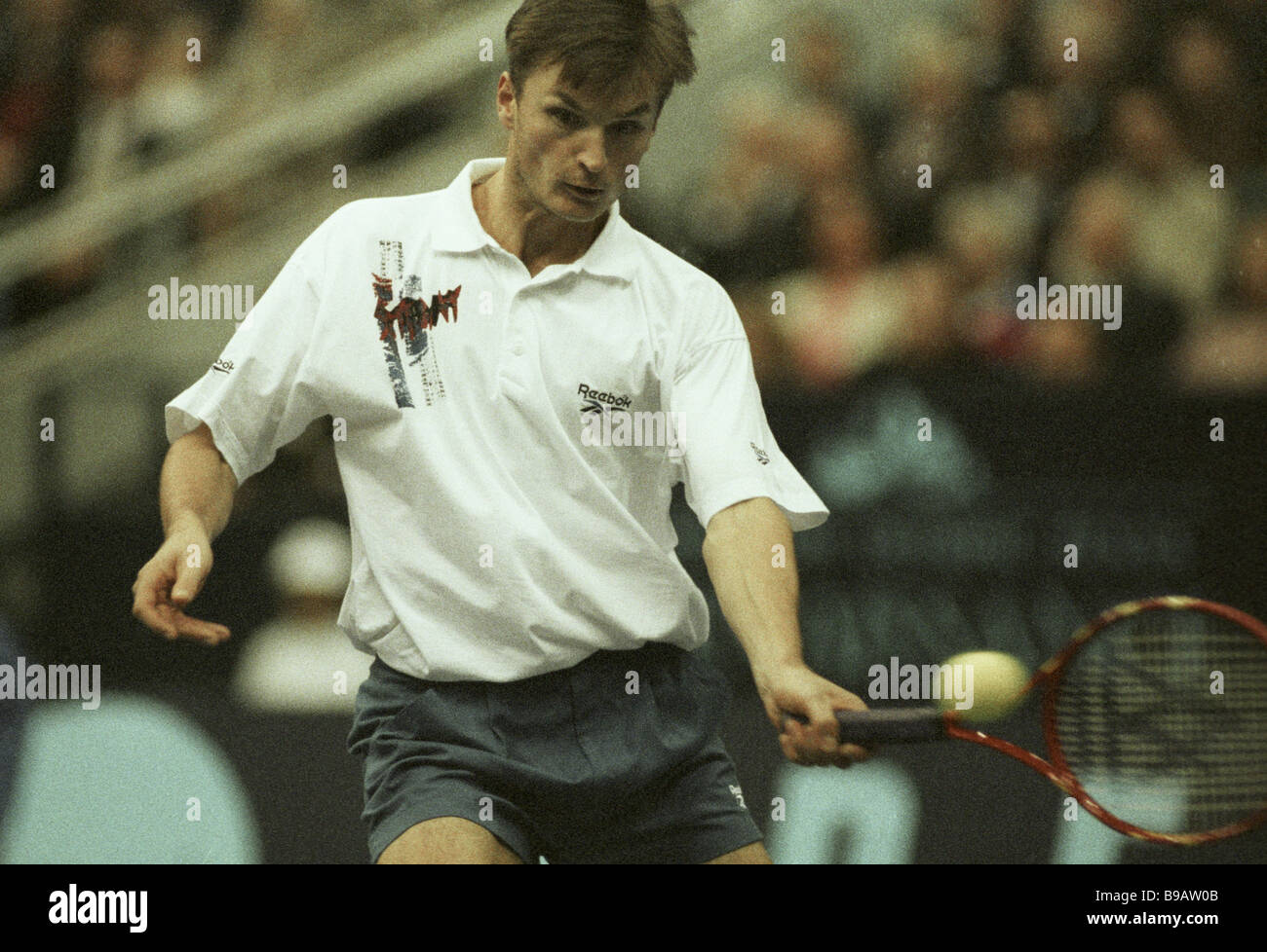 Tennis player Alexander Volkov during the Davis Cup competition Stock ...