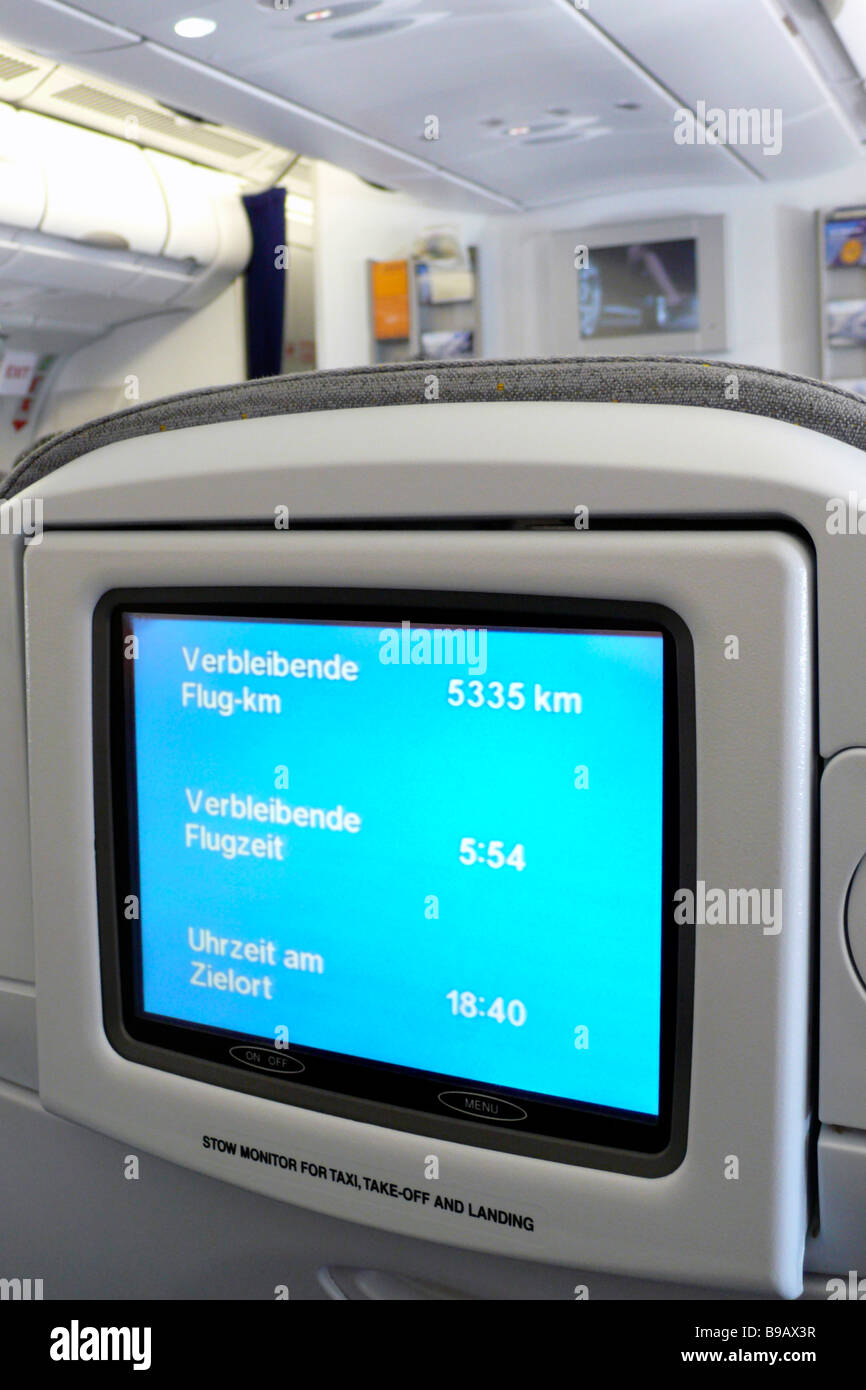 Aircraft monitor in passenger hi-res stock photography and images - Alamy