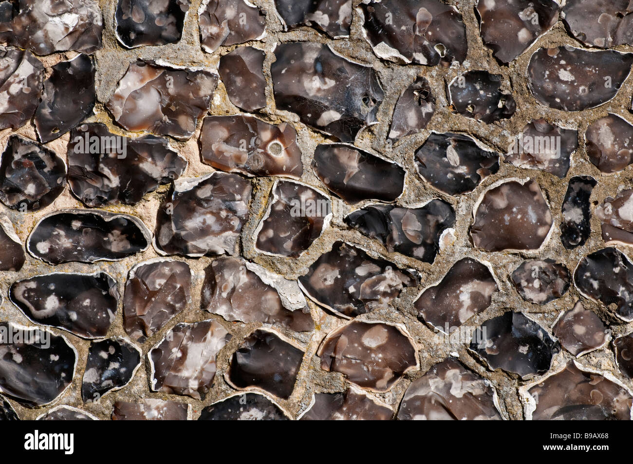 Flint wall of village Church Stock Photo Alamy