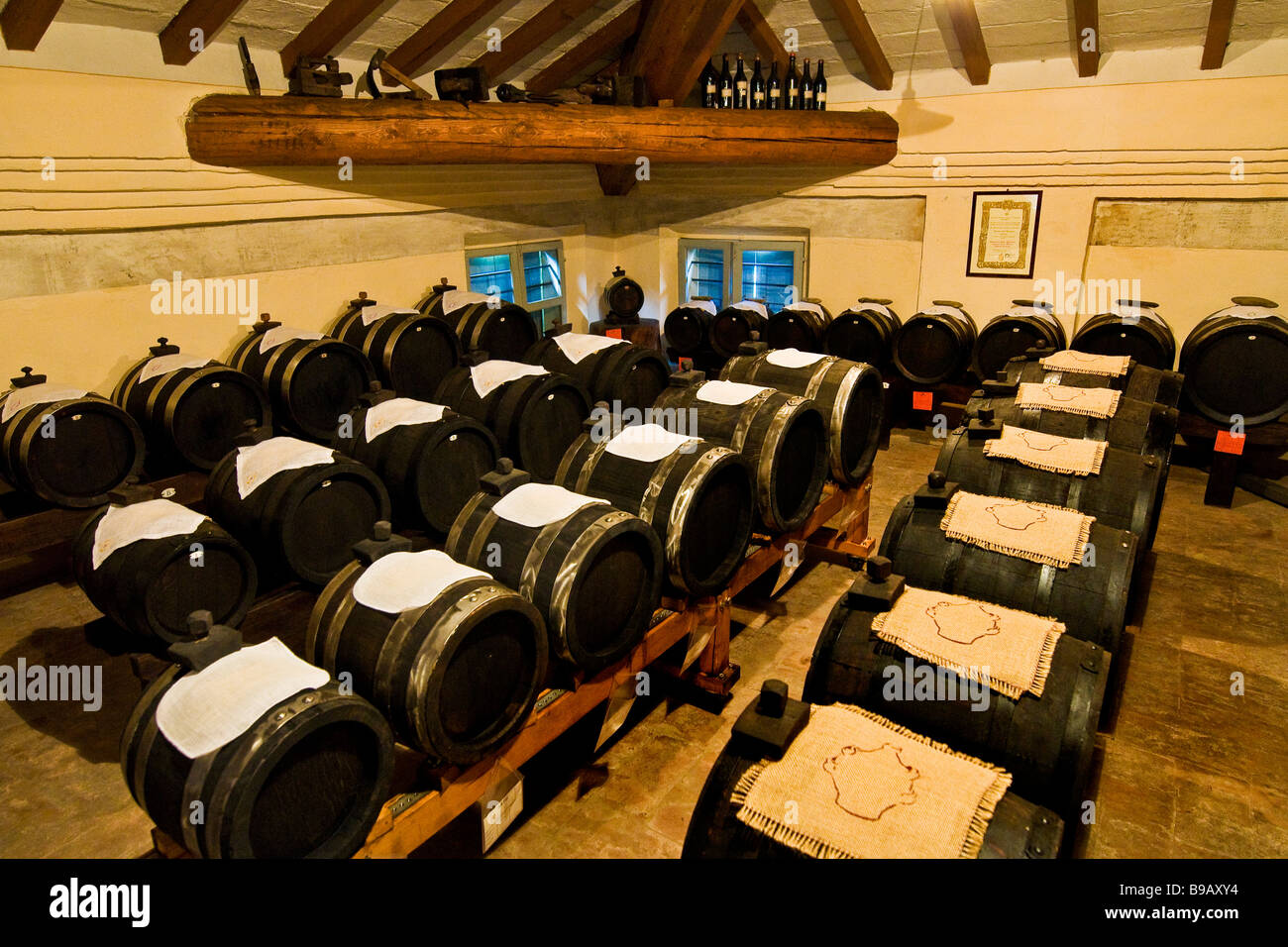 Battery of barrels Acetaia of Consortium traditional balsamic vinegar