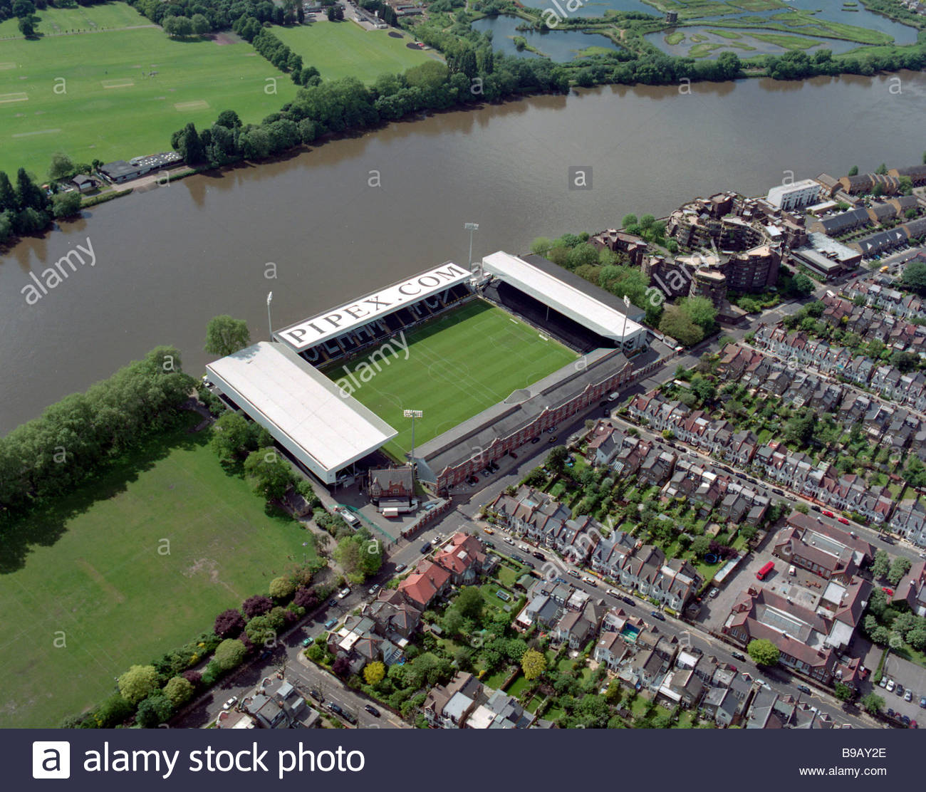 Aerial Photograph Of Fulham Football Club Craven Cottage Stadium