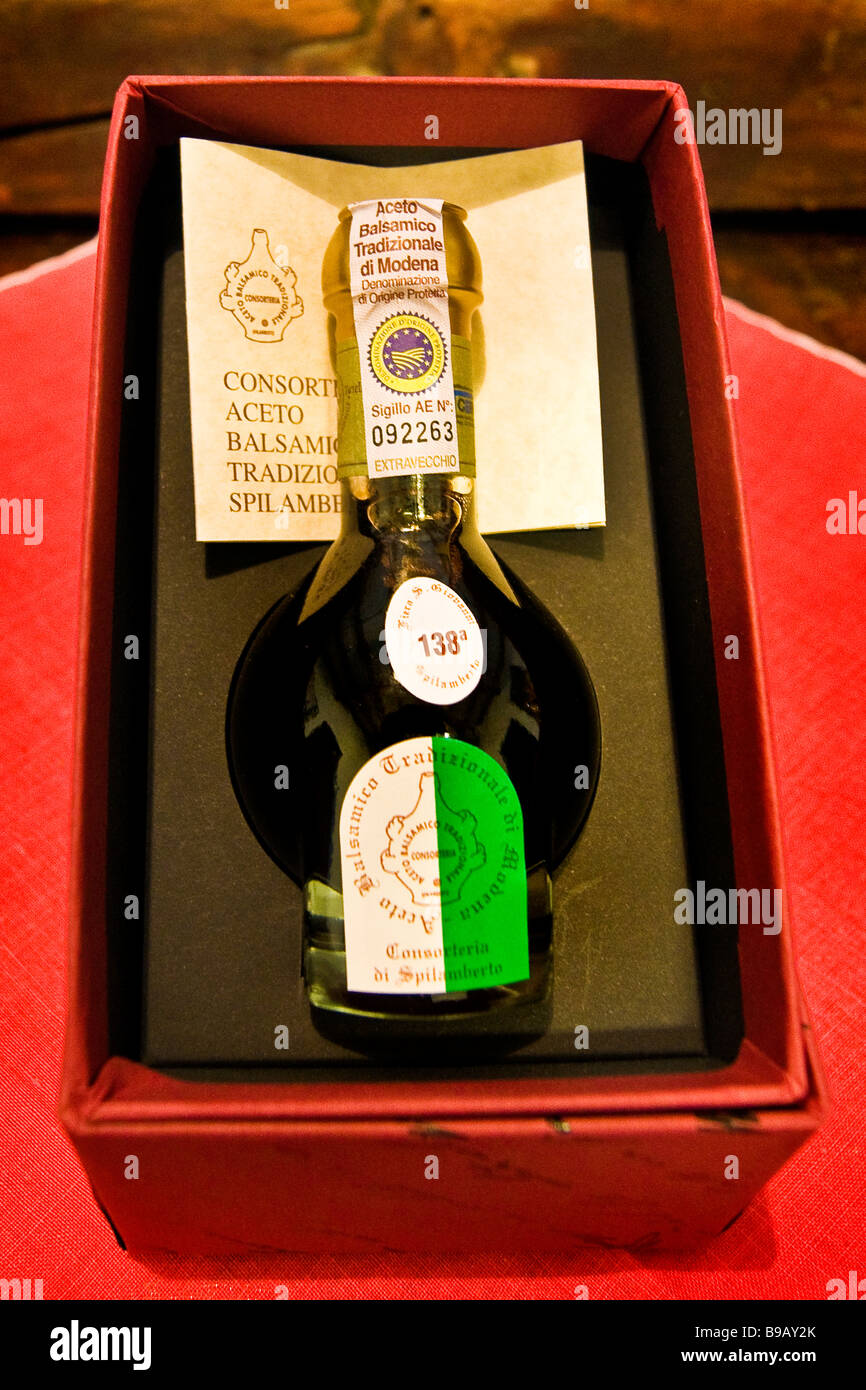 Acetaia of Consortium traditional balsamic vinegar Spilamberto Modena Italy Stock Photo