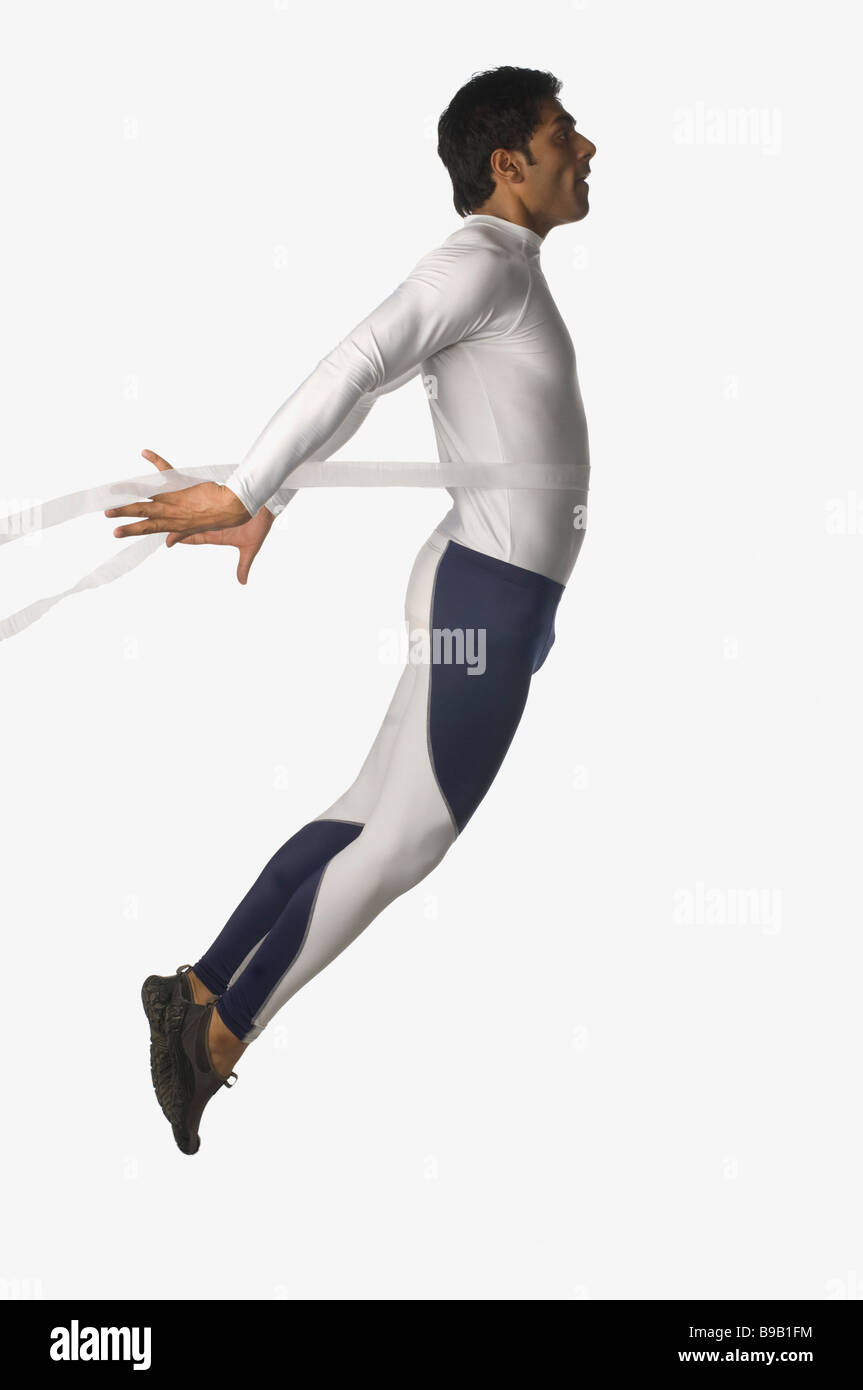 Athlete finish line side view hi res stock photography and images