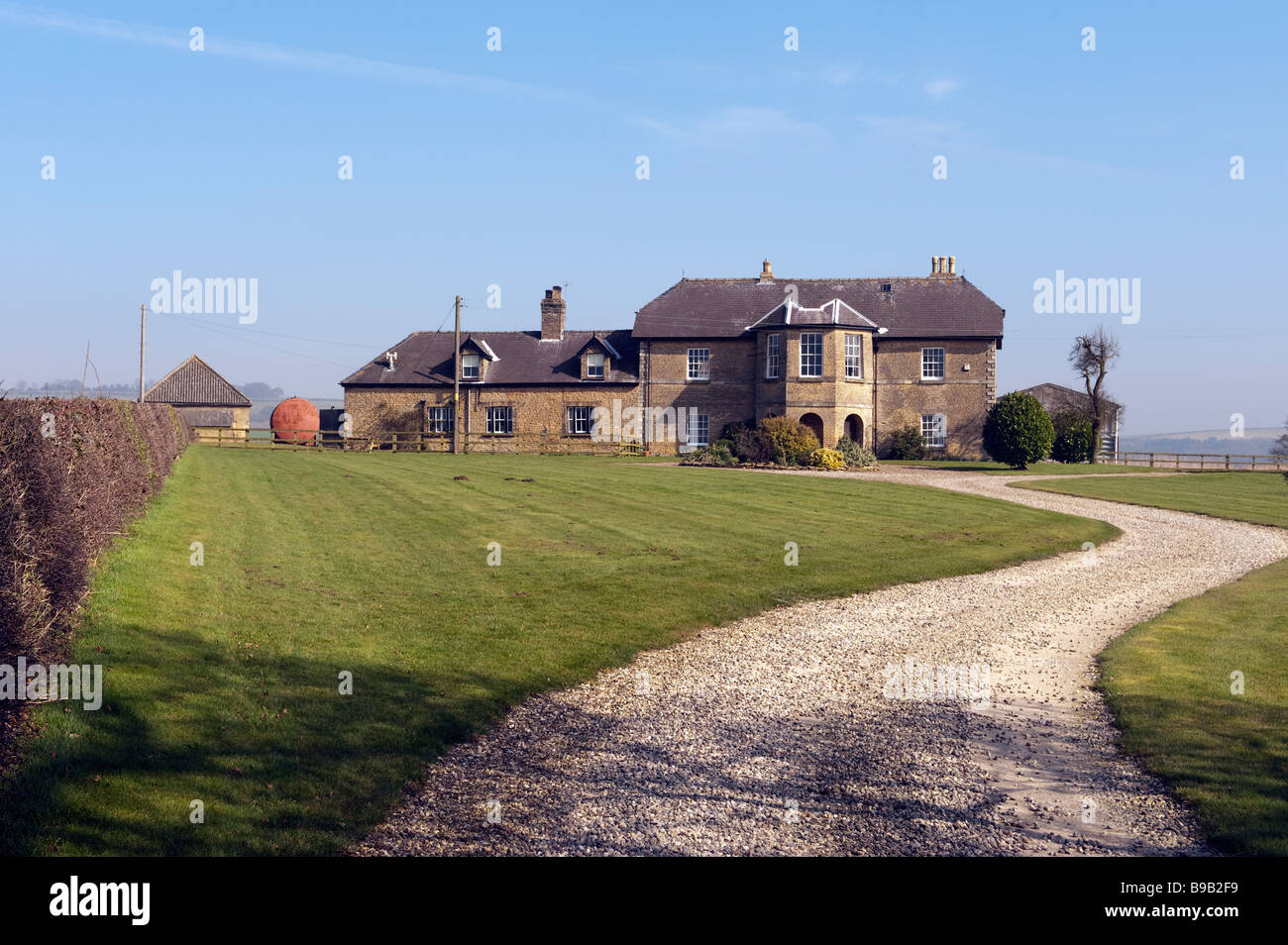 Rural detached house and driveway in Yorkshire, England, "United