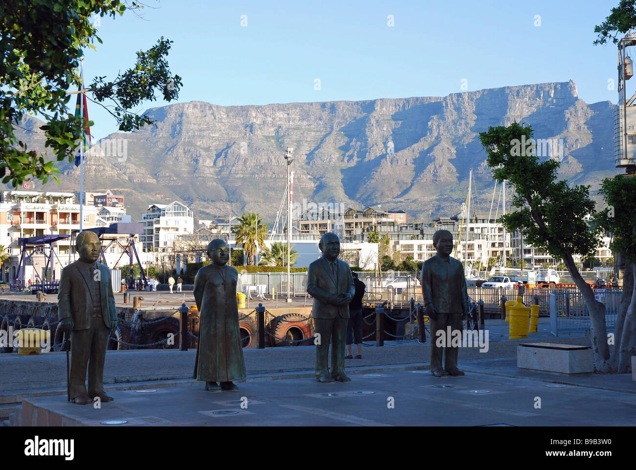 Bronze sculptures of South Africa's four Nobel Peace Prize Laureates