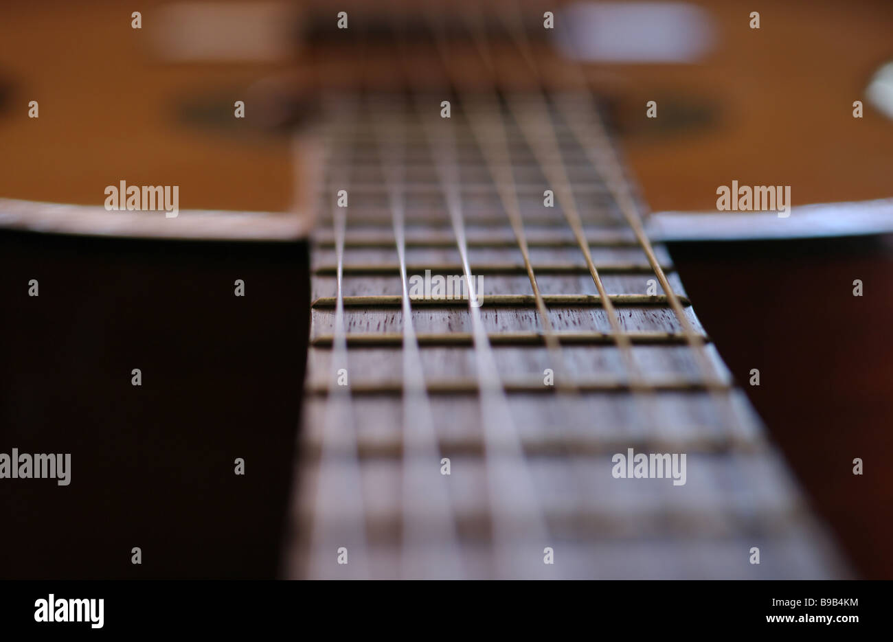 Acoustic guitar neck Stock Photo