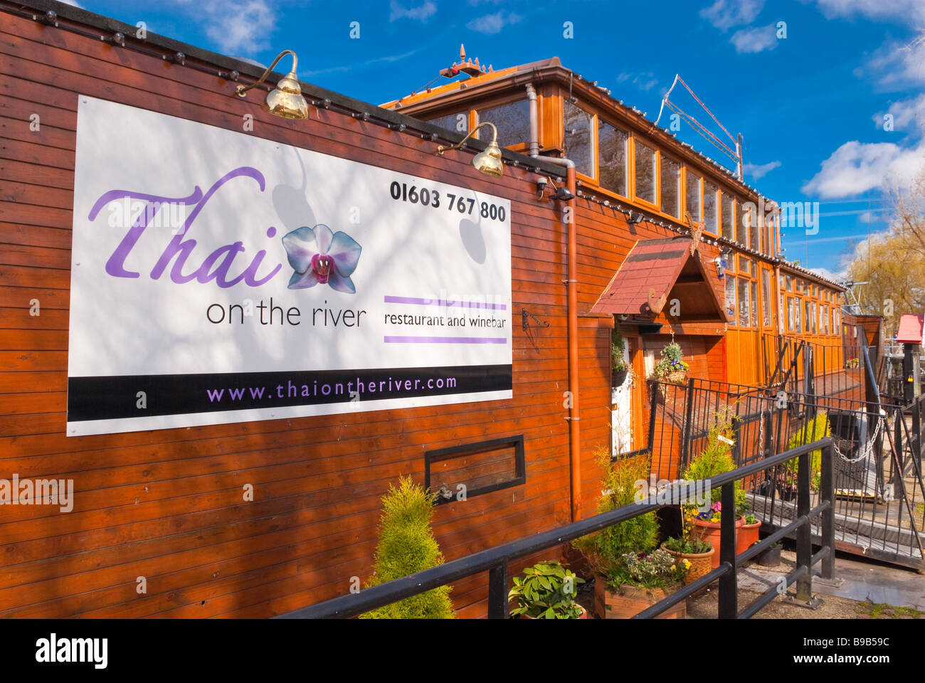 The Thai on the river restaurant and winebar in Norwich,Norfolk,Uk Stock Photo