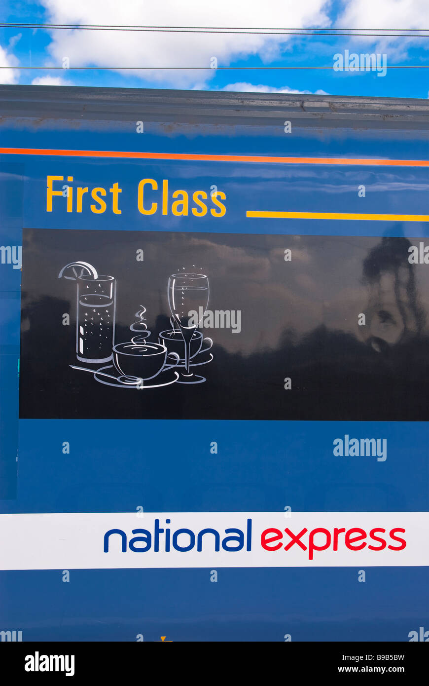 A National Express first class rail carriage Stock Photo