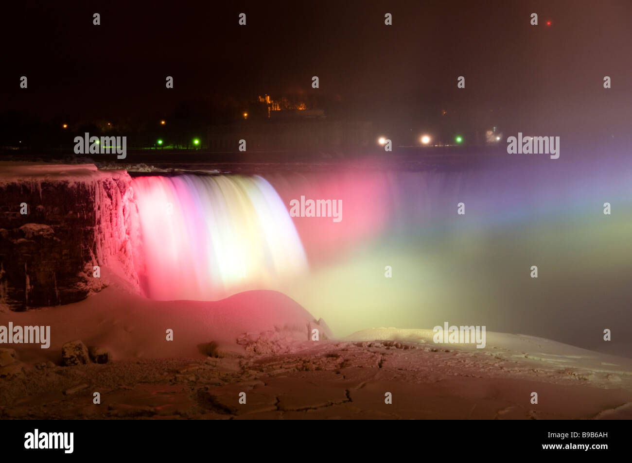 Niagara Falls (Horseshoe Falls) at night Stock Photo Alamy