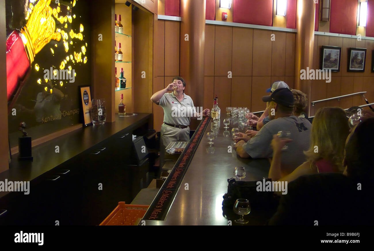 Tasting lounge Maker's Mark Distillery Loretto Kentucky USA Stock Photo