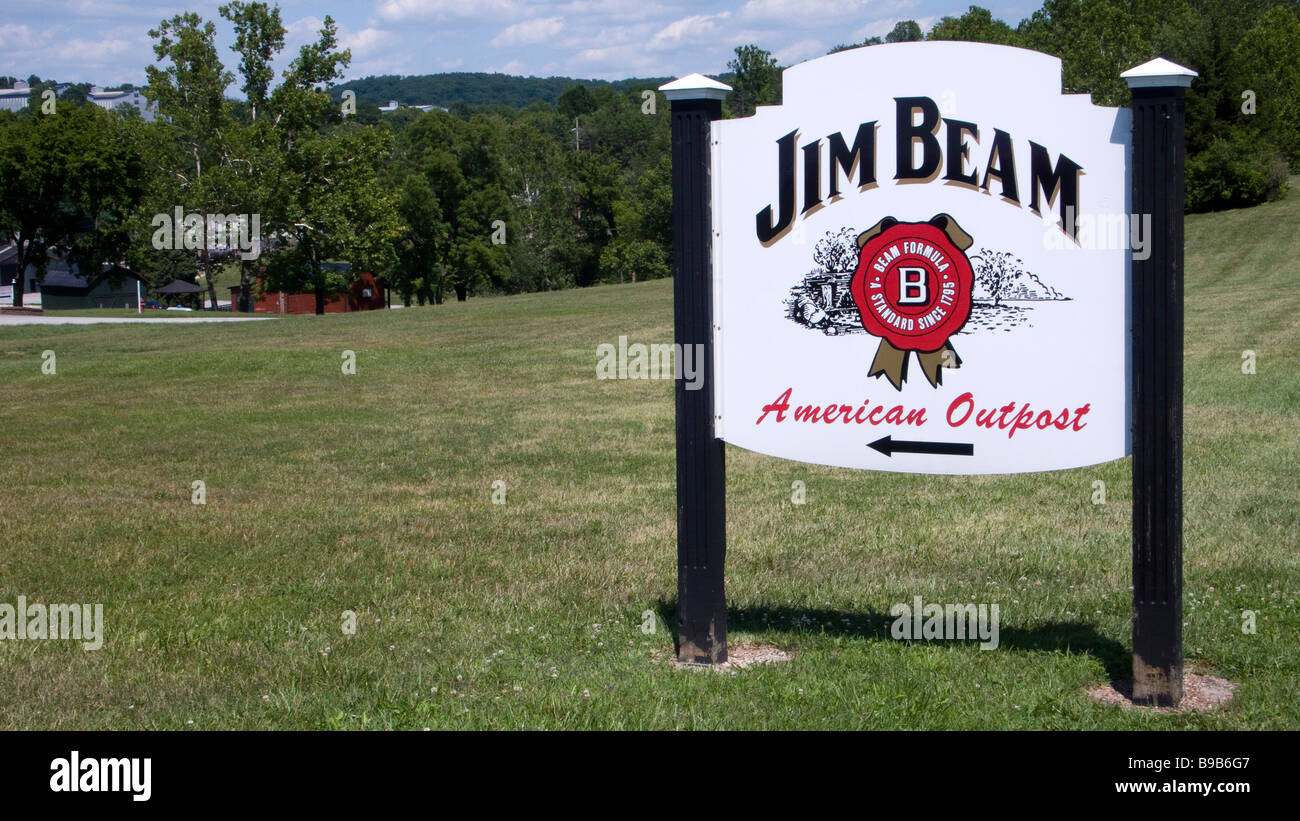 Jim Beam Distillery sign Clermont Kentucky USA Stock Photo