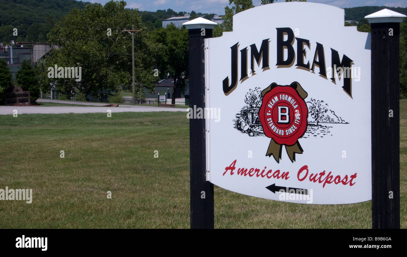 Jim Beam Distillery sign Clermont Kentucky USA Stock Photo