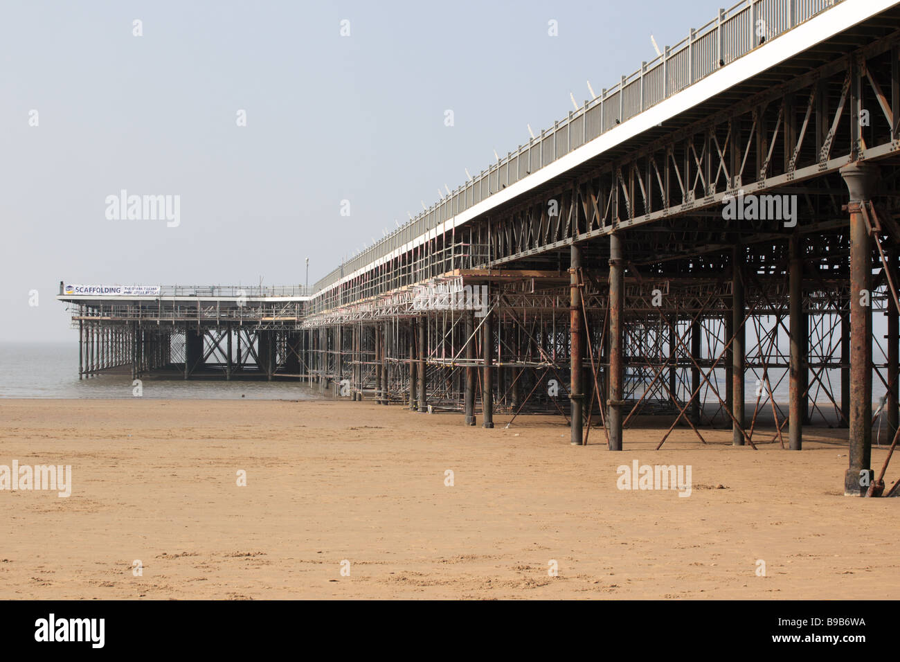 Remains of destroyed Weston Super Mare pier, Somerset, England Stock Photo