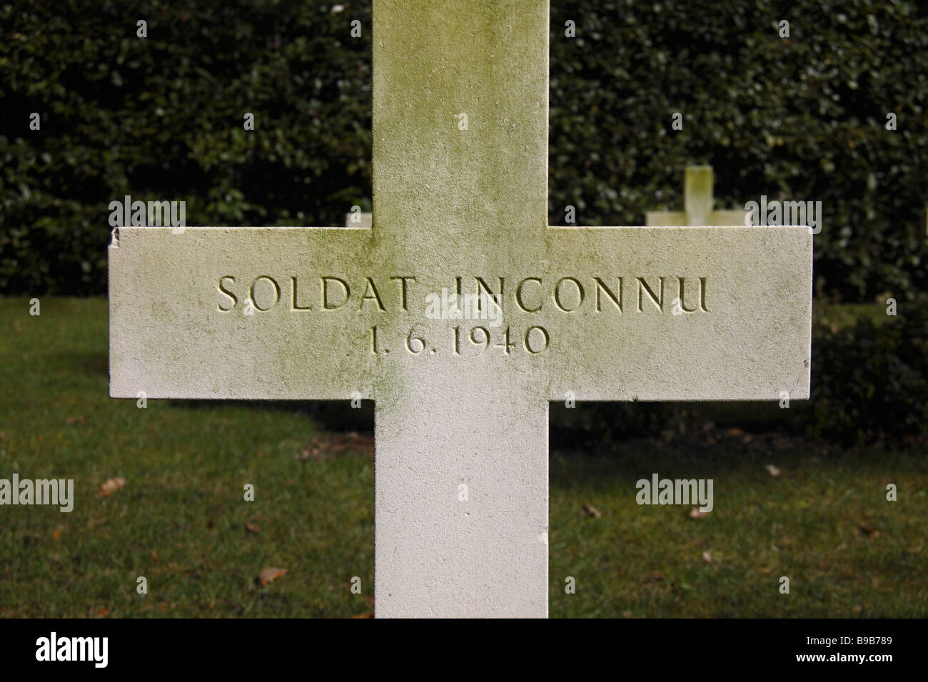 The grave of a French Unknown Soldier in the Brookwood Military Cemetery, Woking. Stock Photo