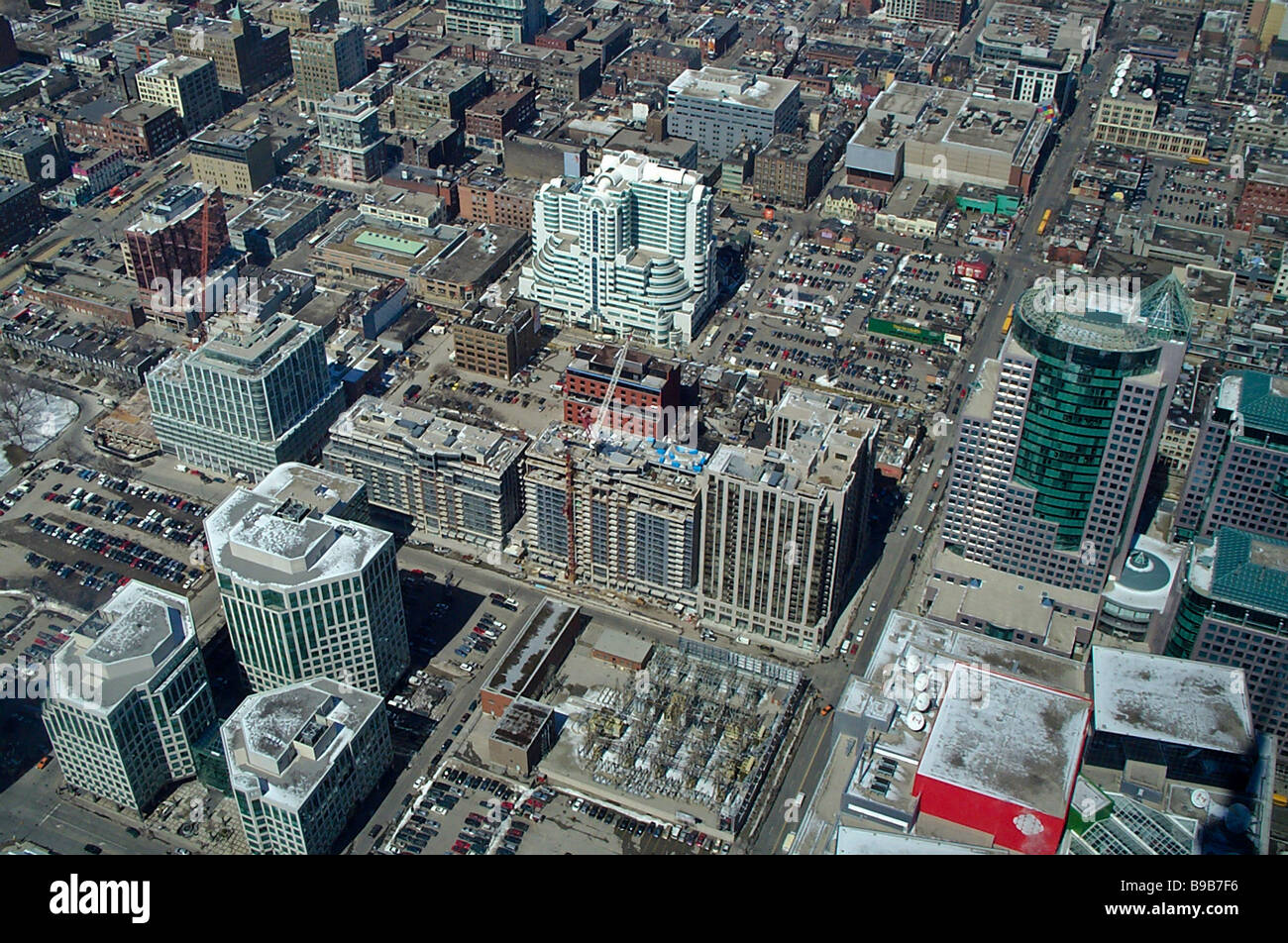 An aerial view of Toronto, Canada taken from the top of the CN Tower Stock Photo